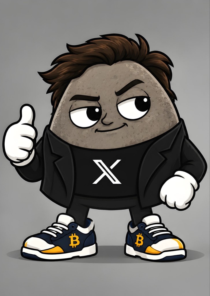 The rock with brown hair in a black X jacket giving a thumbs up