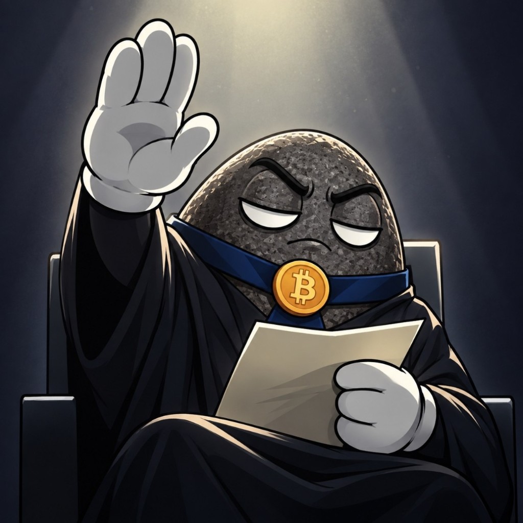 The rock in a black robe raising one hand and holding a paper like a sworn statement
