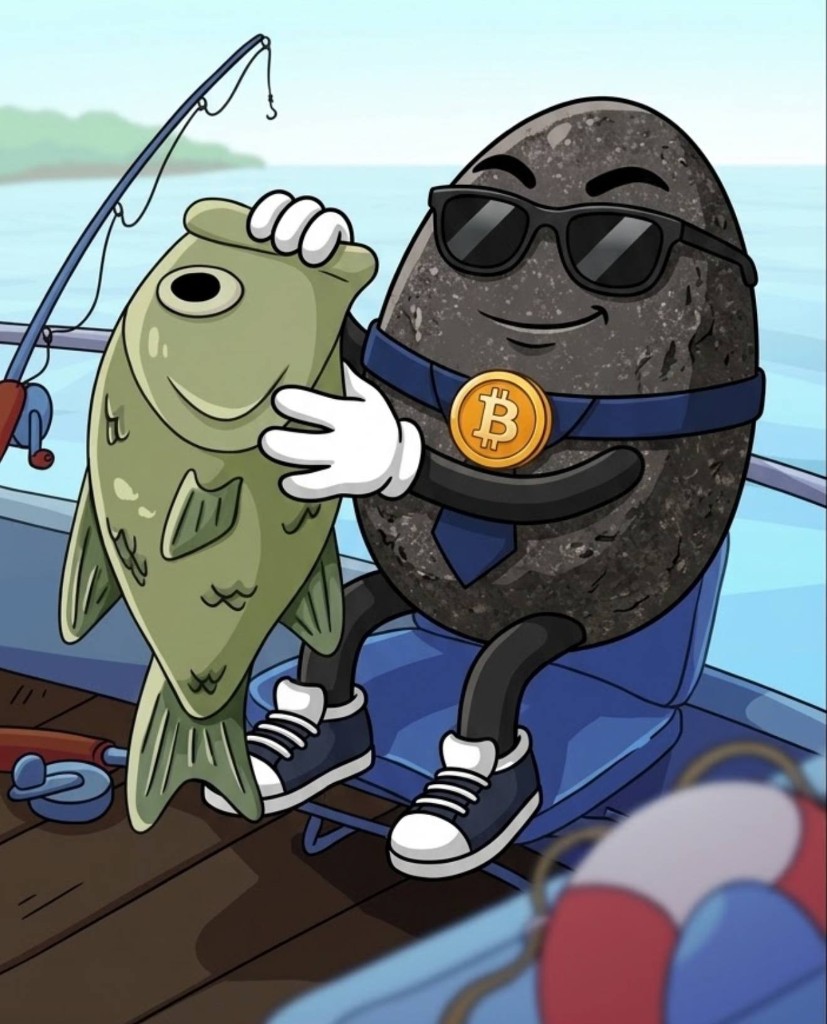 The rock in sunglasses on a boat holding up a fish